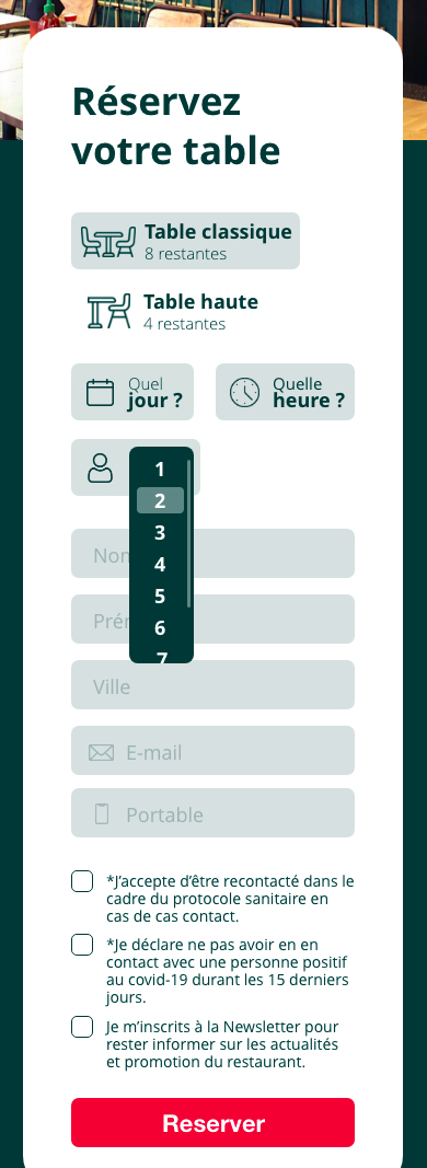 Maquette mobile du projet East Canteen