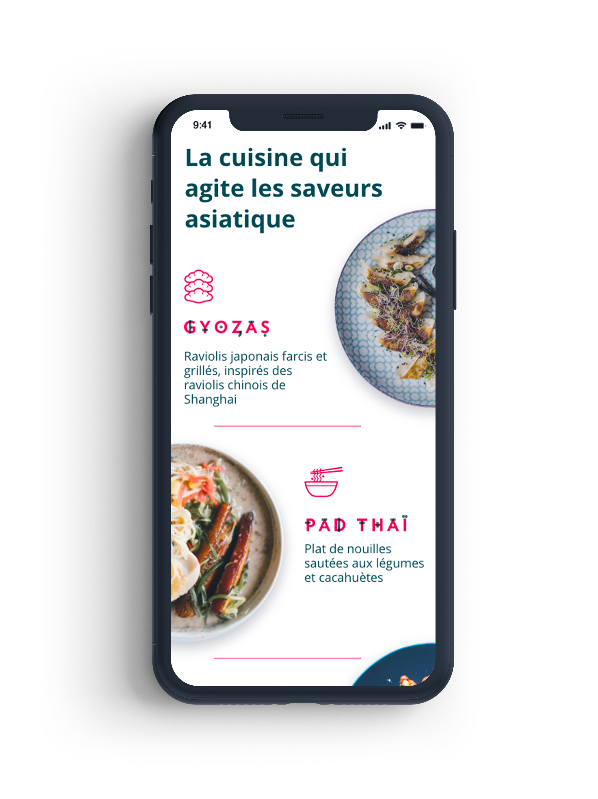 Mockup mobile du projet East Canteen