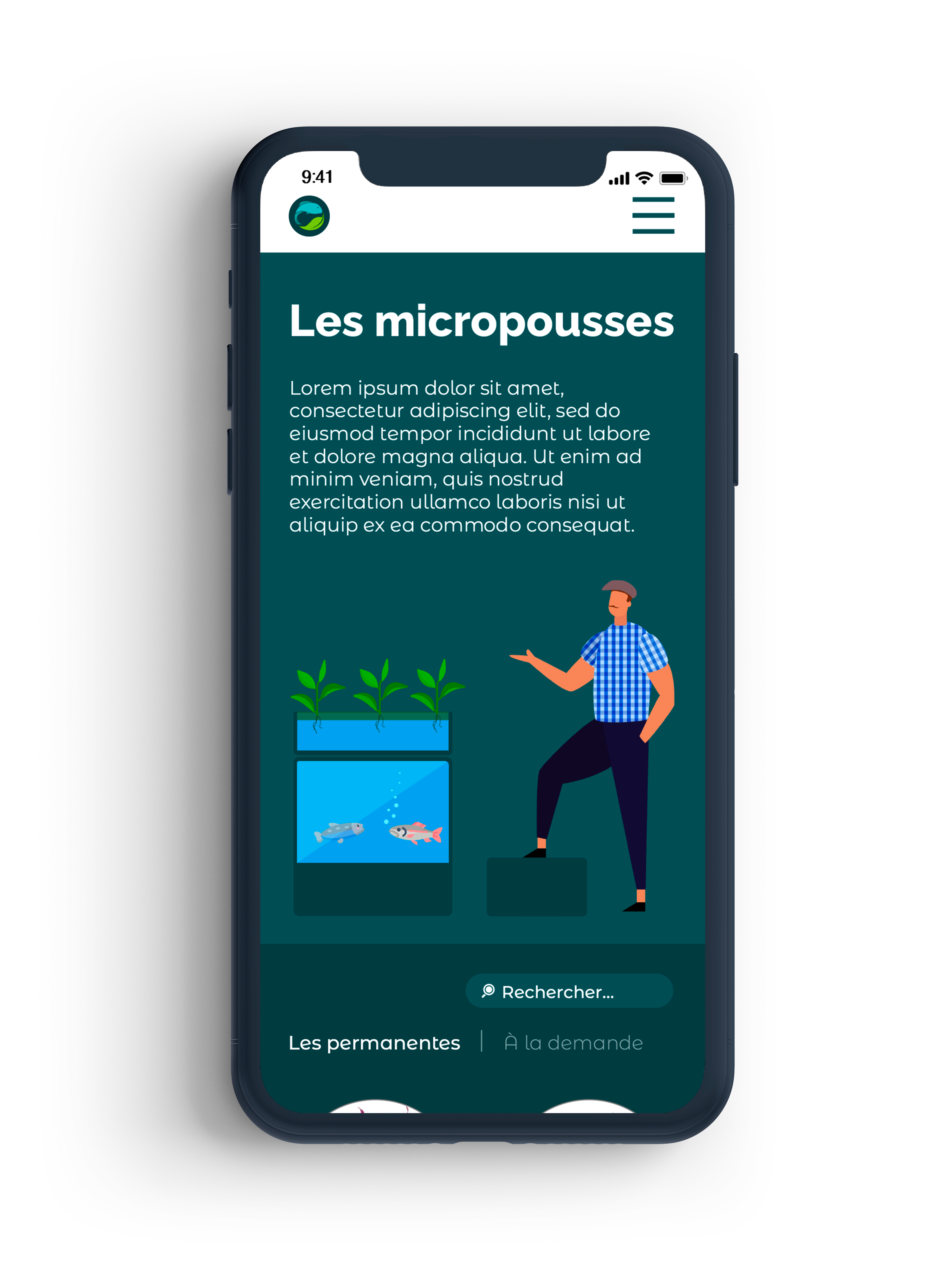 Mockup mobile du projet La Ferme Symbiotique